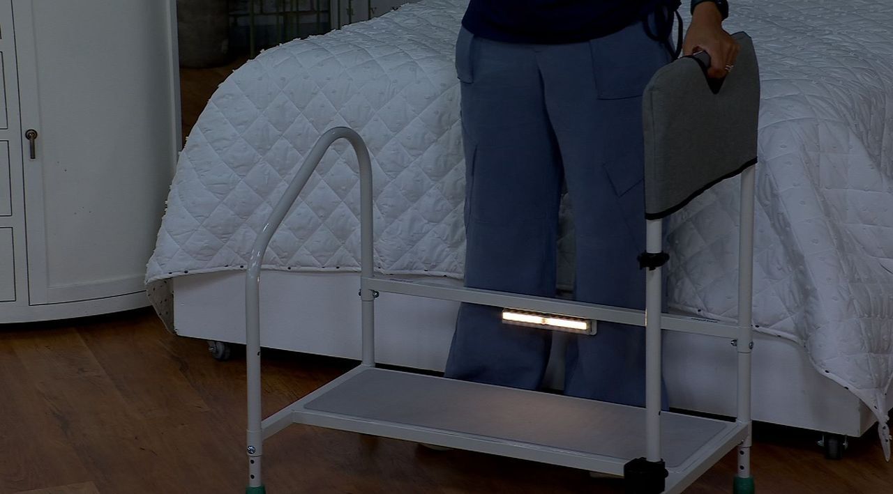 RMS Dual Bed Rail - Adjustable Height Bed Assist Rail, Bed Side Hand Rail - Fits Full & Twin Beds (Dual Hand Rail)