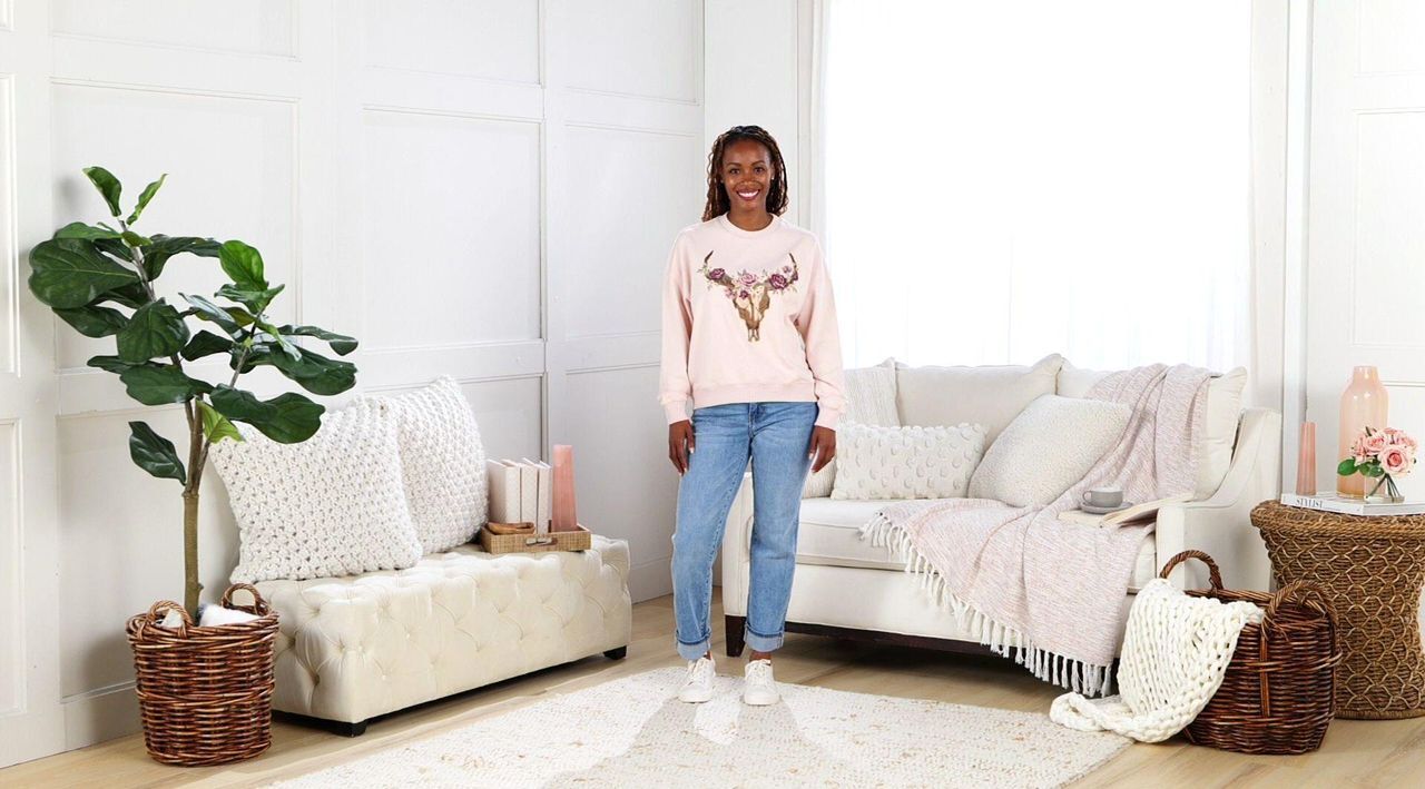 Driftwood Jeans Teddy Crew Neck Pullover - QVC.com