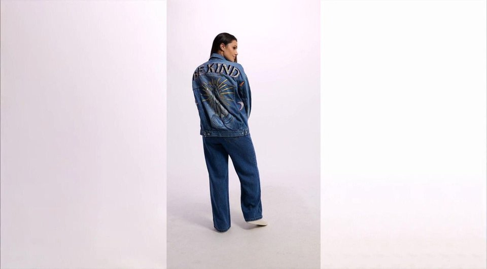 Curate by Aimee Kestenberg Embroidered Denim Jacket - QVC.com
