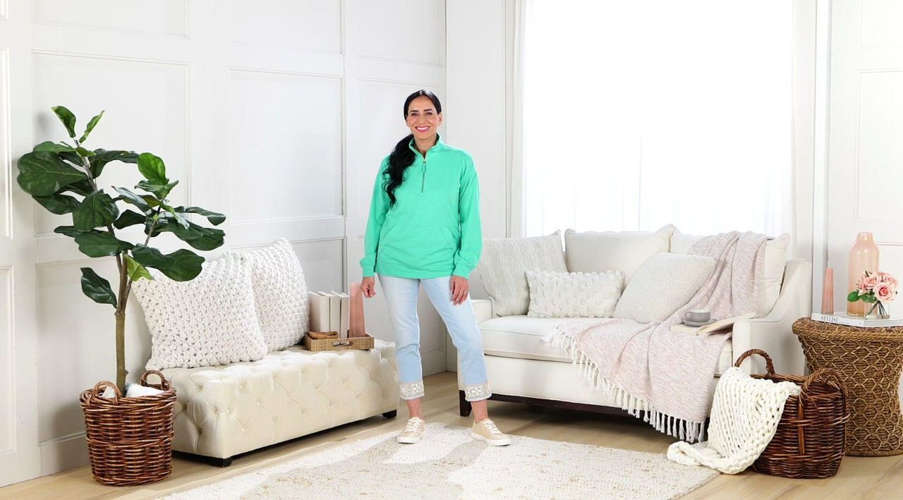 Belle by Kim Gravel Half Zip Kanga Top - QVC.com