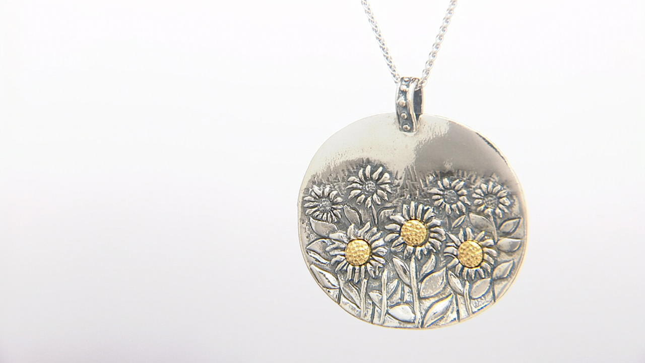 Girls Sterling Silver Floral Engraved Chalice Pendant Necklace With 15 In Trace Chain