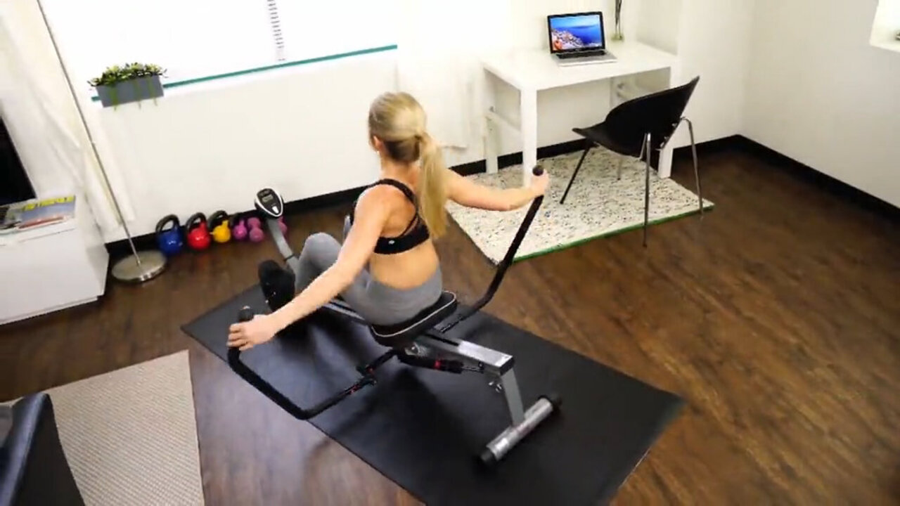 Sunny Health Fitness Rowing Machine with FullMotion Arms QVC