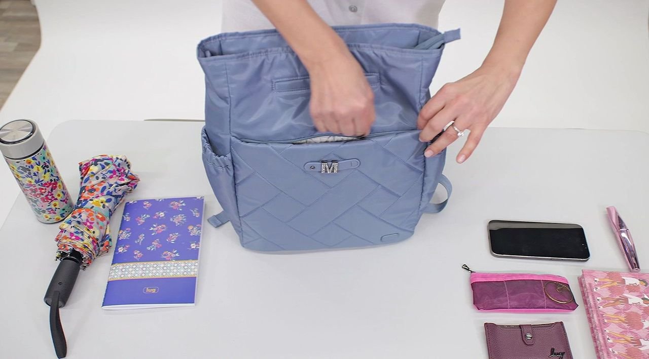 Lug Saphire Blue Symphony Quilted Convertible Tote Backpack Symphony Convertible Tote Bag | Lug main image 2