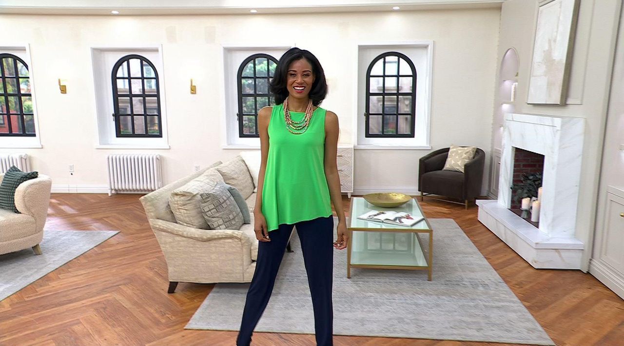 トップス suming Susan Graver Set of 2 Print and Solid Liquid Knit Tops - QVC.com