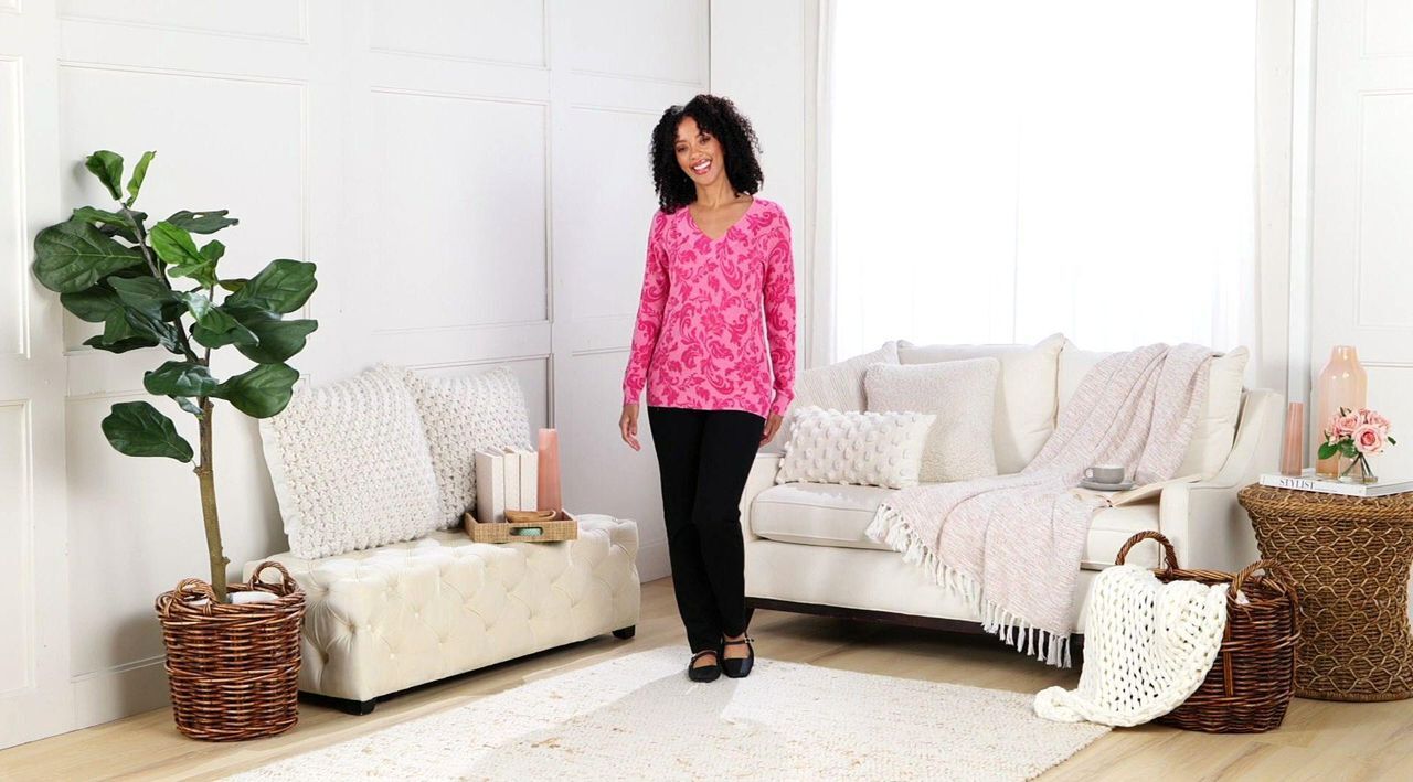 BEAUTIFUL by Lawrence Zarian V-Neck Pullover - QVC.com