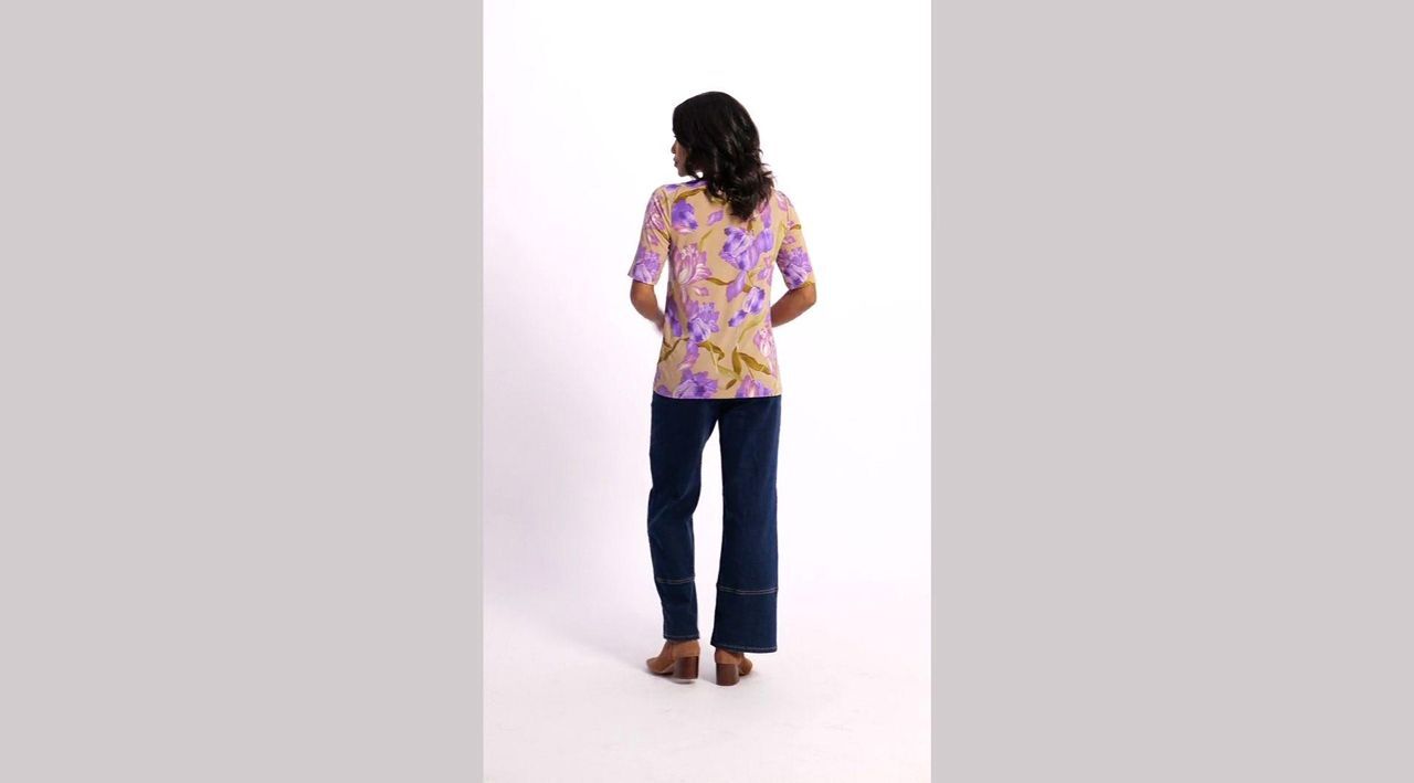 Susan Graver Set of 2 Print & Solid Liquid Knit Tops - QVC.com