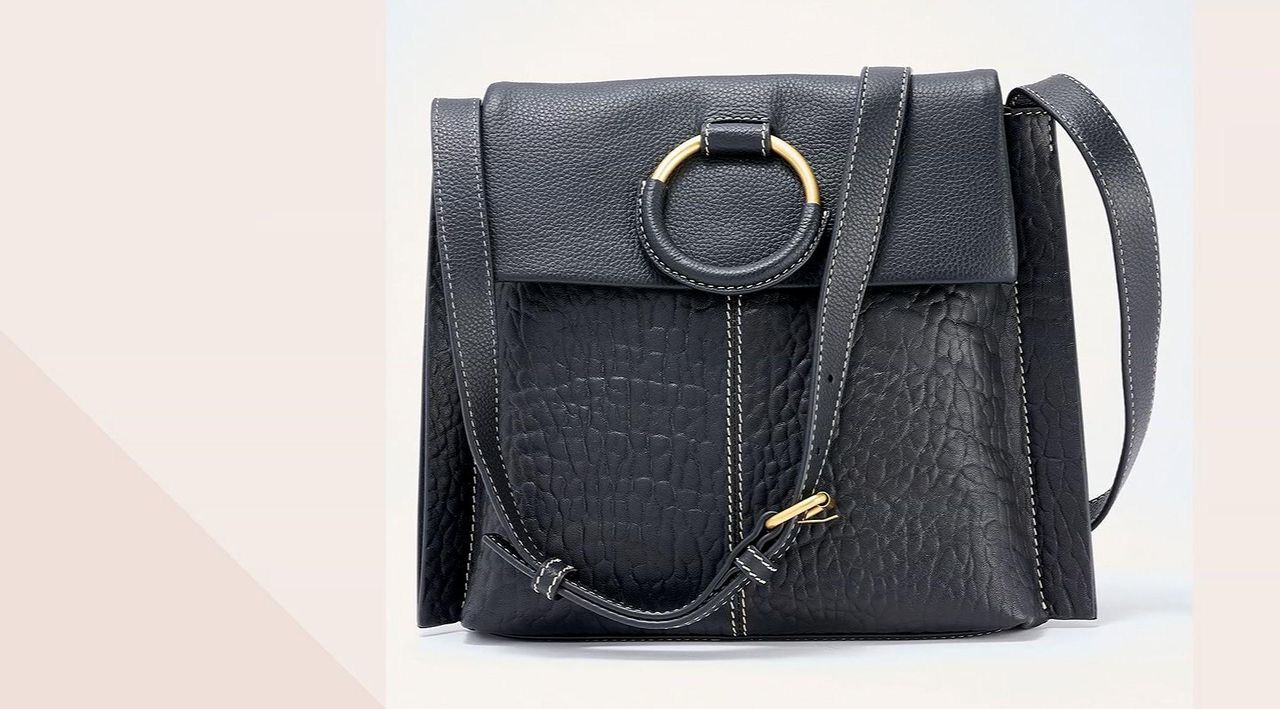 Vince Camuto Bubble Leather Livee Large Crossbody - QVC.com