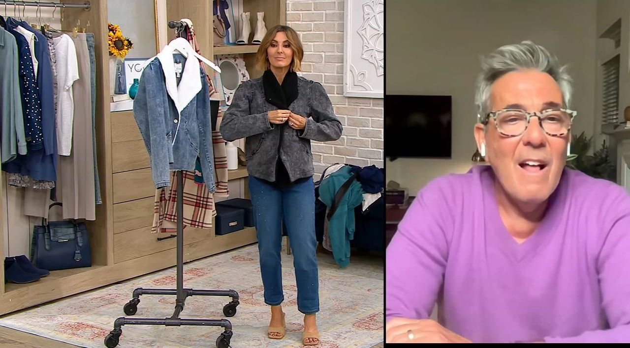 LOGO by Lori Goldstein Denim Jacket with Sherpa - QVC.com