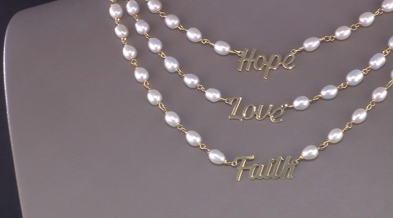 Honora Cultured Pearl Inspirational Necklace, Sterling