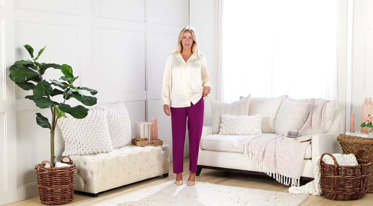 GRAVER Susan Graver LK Luxe Ava Slim-Leg Ankle Pants - QVC.com