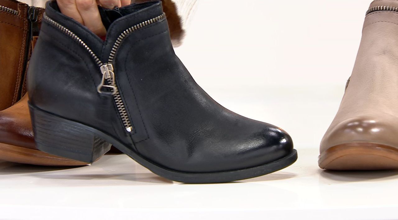 Miz Mooz Leather Button Ankle Boots - Louise on QVC 