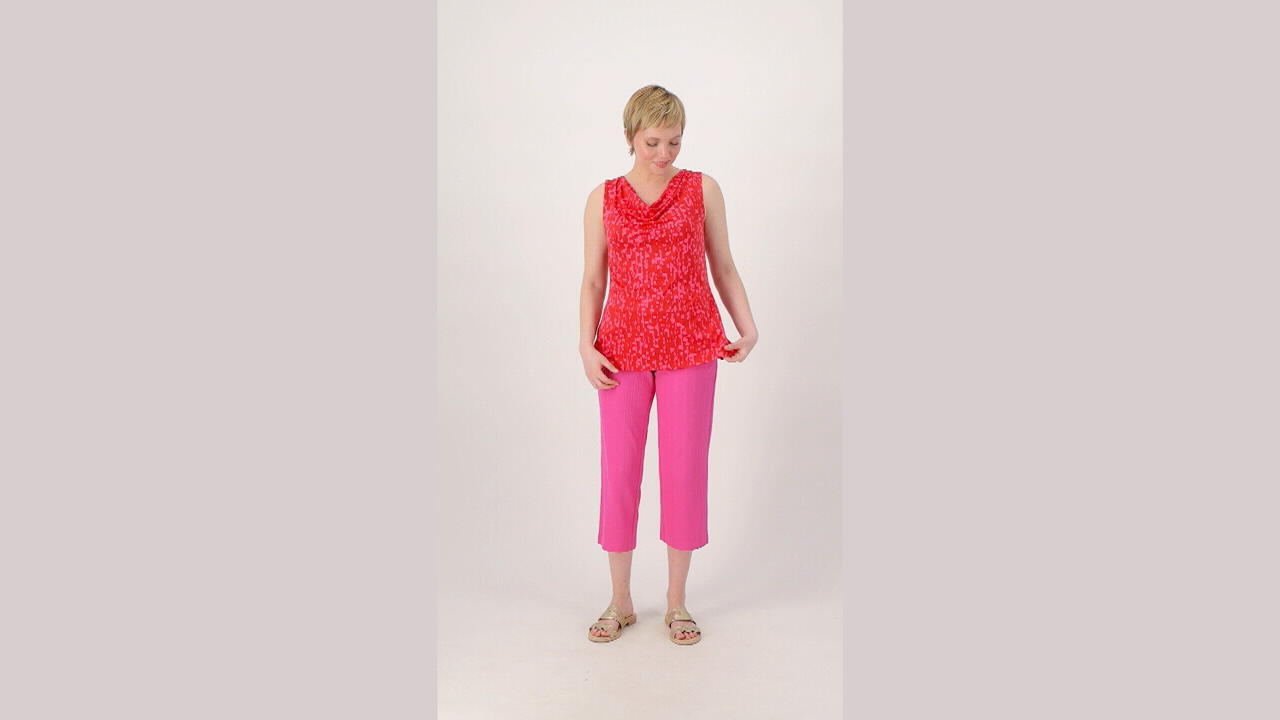 Isaac Mizrahi Live! Elements Printed Draped Front Sleeveless