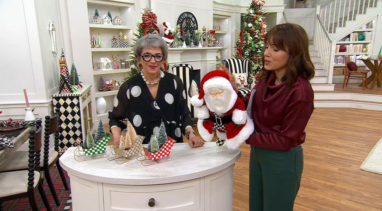 MacKenzie Childs Holly Jolly Fabric Santa - QVC.com