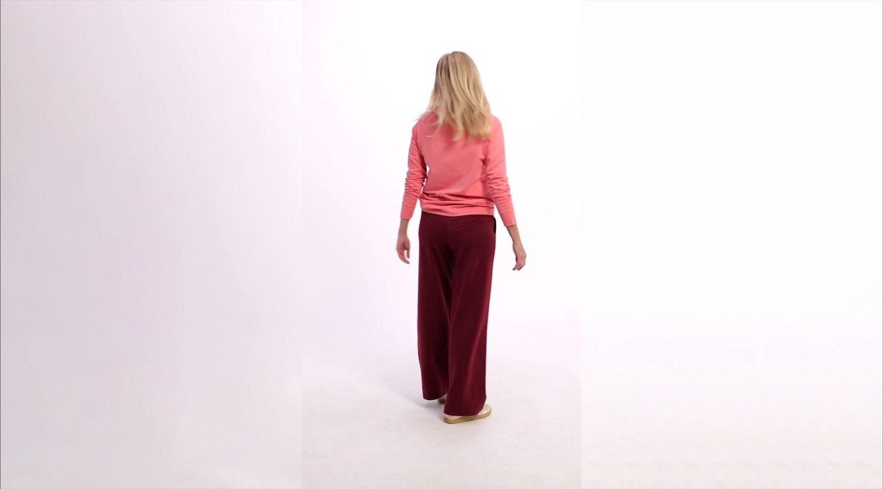 Denim & Co. Red Denim Co Easy Wear French Terry Lined Knit Pants 2X Denim & Co. EasyWear French Terry Straight Leg Pant on  main image 4