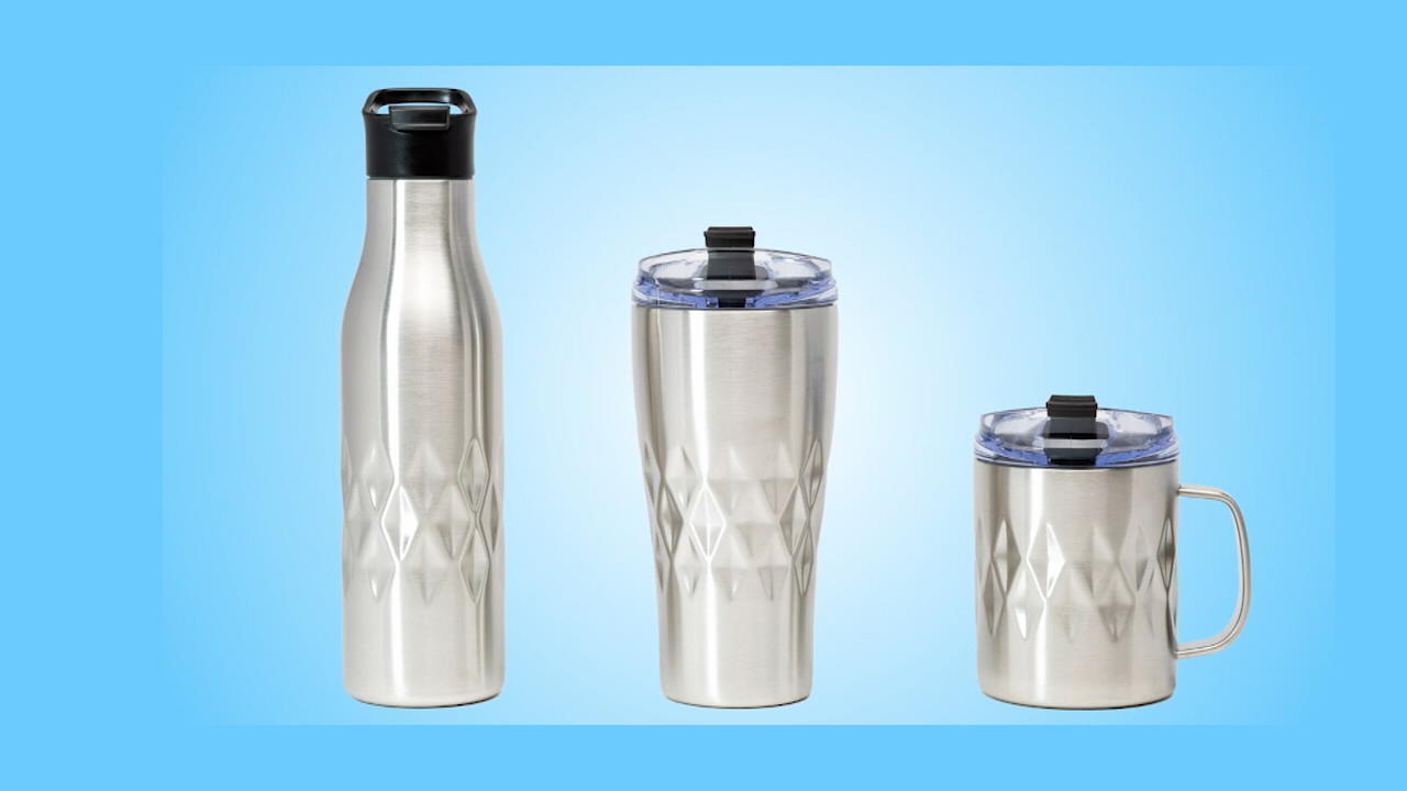 Primula Peak Set of 4 Insulated Water Bottles with Gift Bags