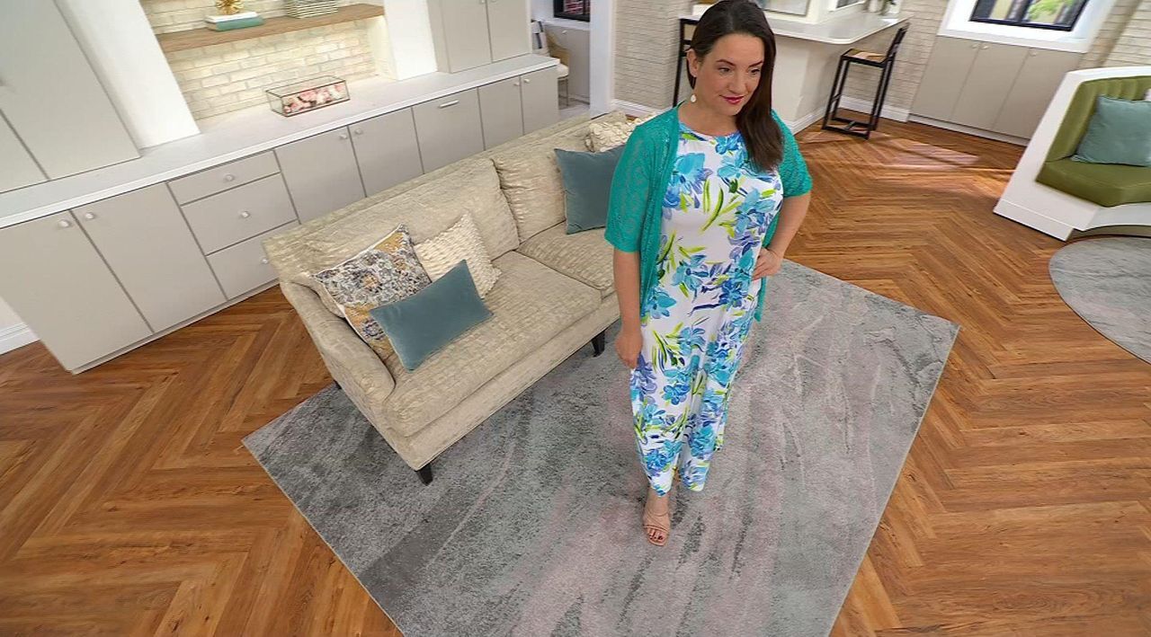 Susan Graver Regular Printed Liquid Knit Maxi Dress with Pockets - QVC.com