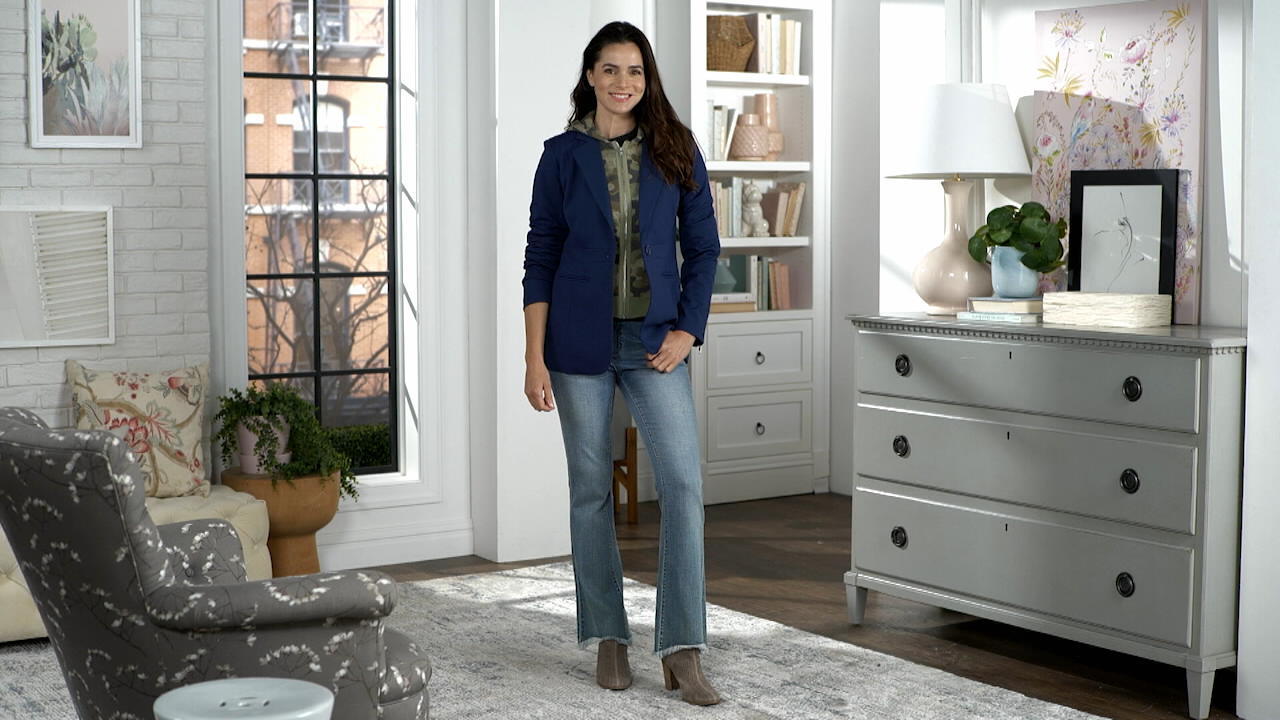 Peace Love World Ponte Blazer with Two Zip-out Inserts - QVC.com
