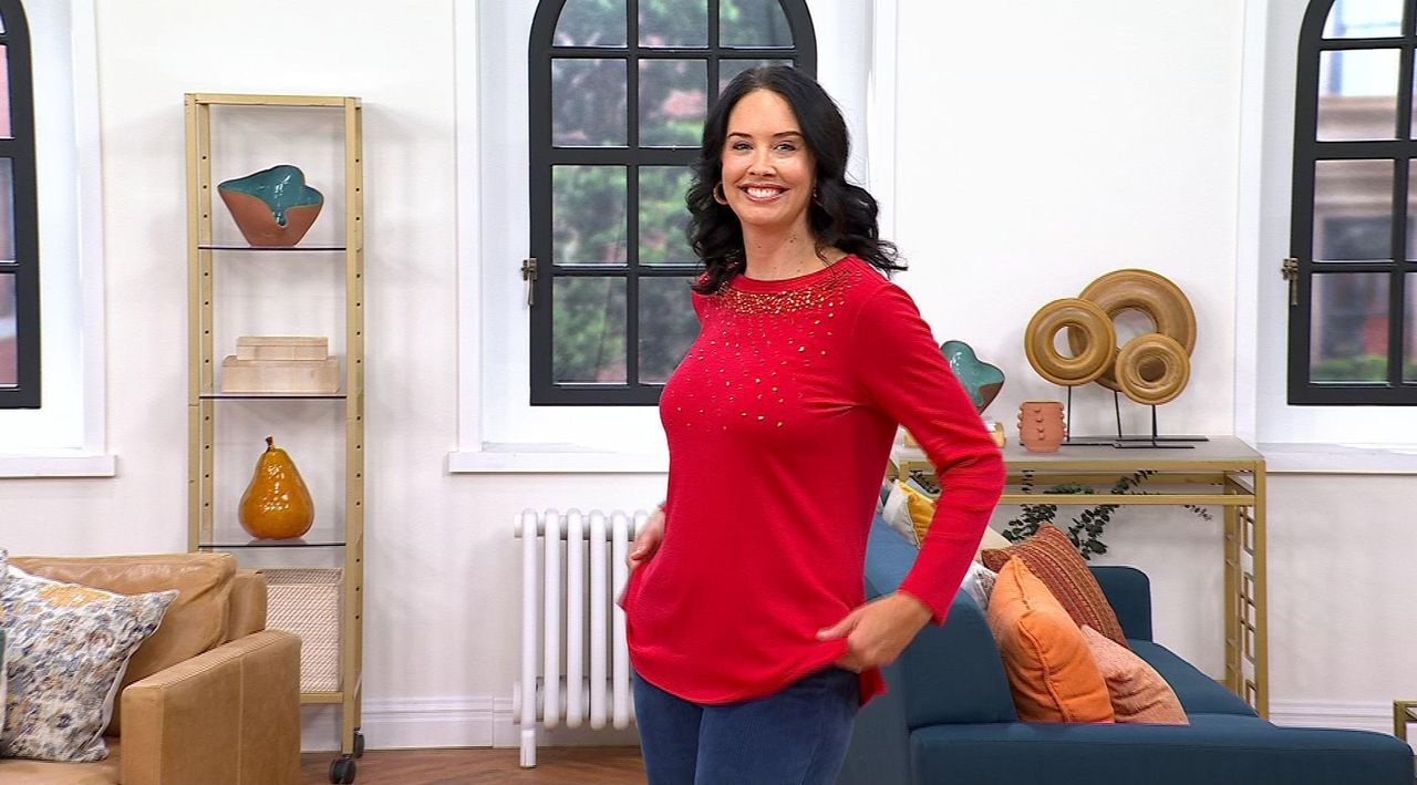 Quacker Factory Fallin' For Sequins Long Sleeve Tunic Top