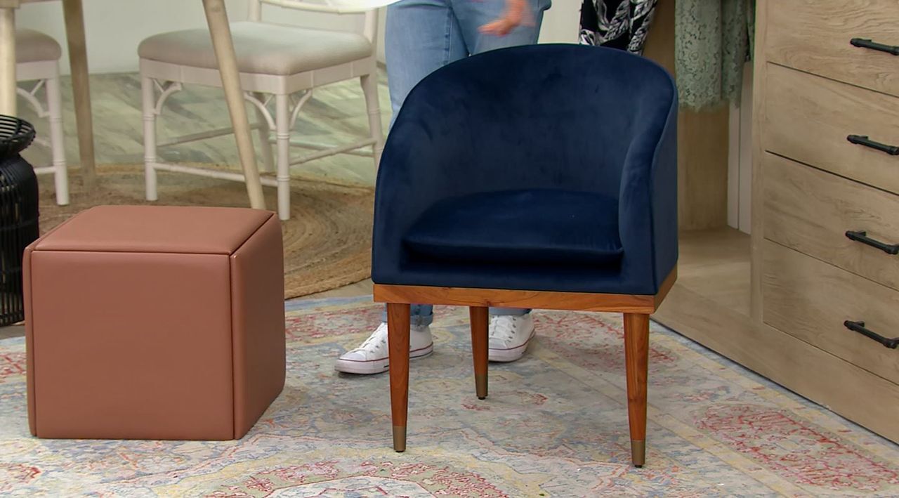 House No.9 by Home Love Velvet Upholstered Accent Chair QVC