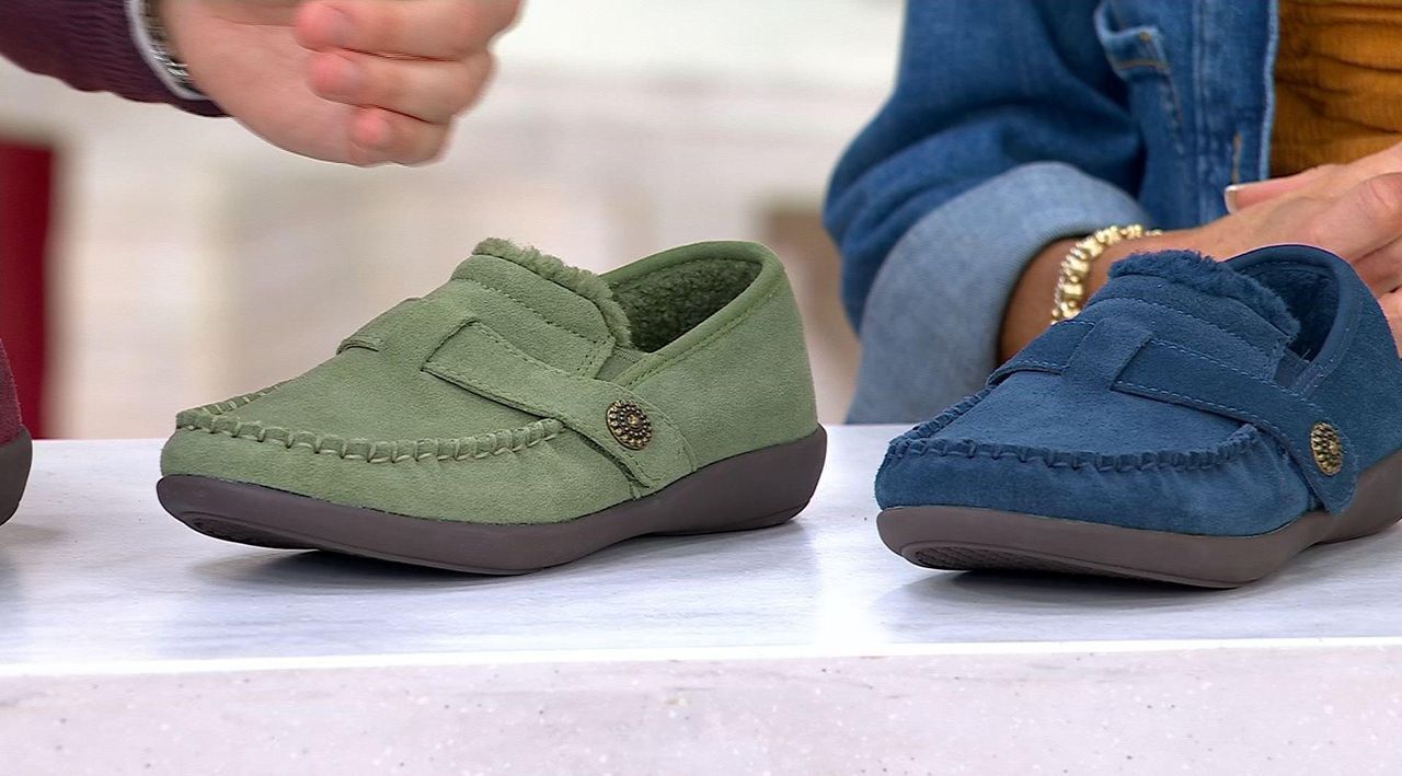 Revitalign Orthotic Cozy Suede Slip-Ons - Siesta Splendid - QVC.com