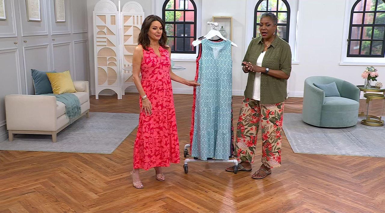 Cuddl Duds Flexwear Tiered Maxi Dress