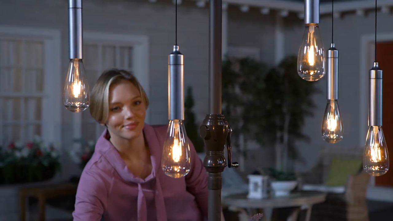 BrightEase Set of 5 Battery Powered Indoor/Outdoor Hang Lights 