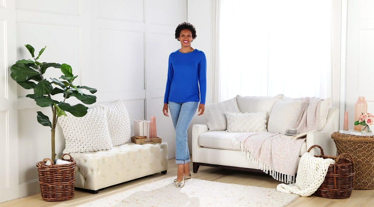 Susan Graver Essentials Rayon Allure Knit Long Sleeve Top - QVC.com