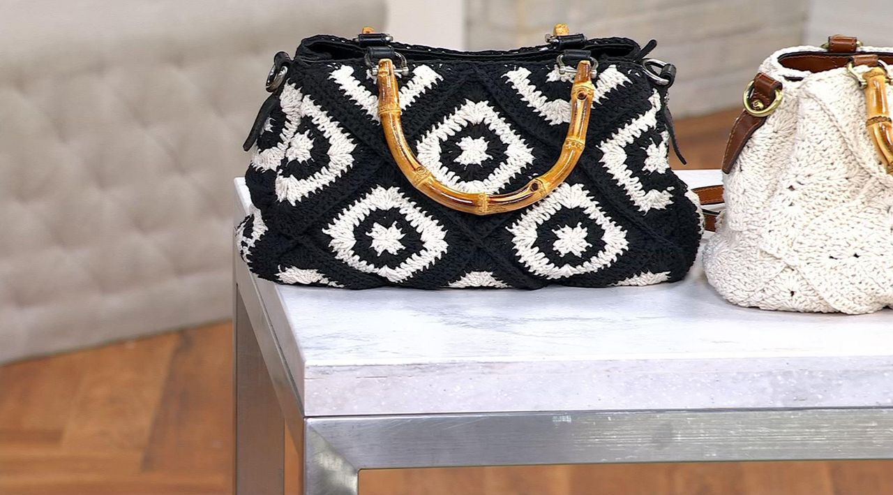 Patricia Nash Empoli Diamond Crochet Satchel with Crossbody Strap