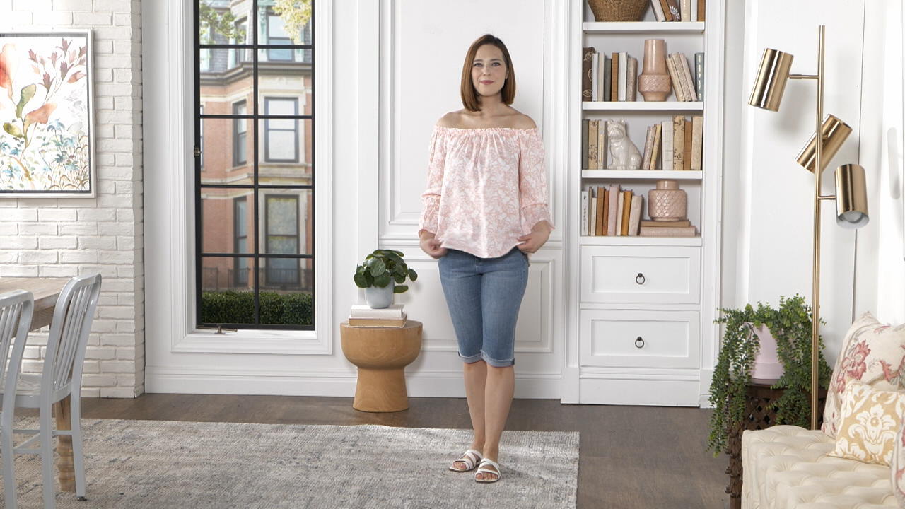 Laurie Felt TENCEL Lace Printed Top 