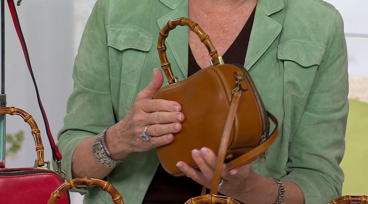 Patricia Nash Lara Leather Crossbody with Bamboo Handle - QVC.com