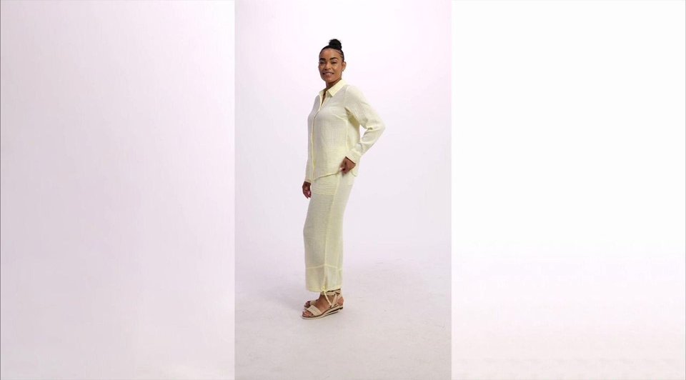 Peace Love World Regular Washed Cotton Gauze Pants with Hem Detail