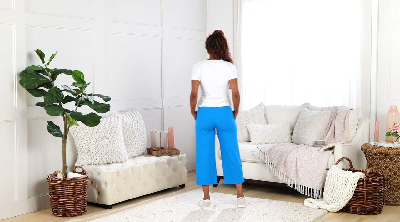 Denim & Co. Active Regular French Terry Crop Pant with Embroidery