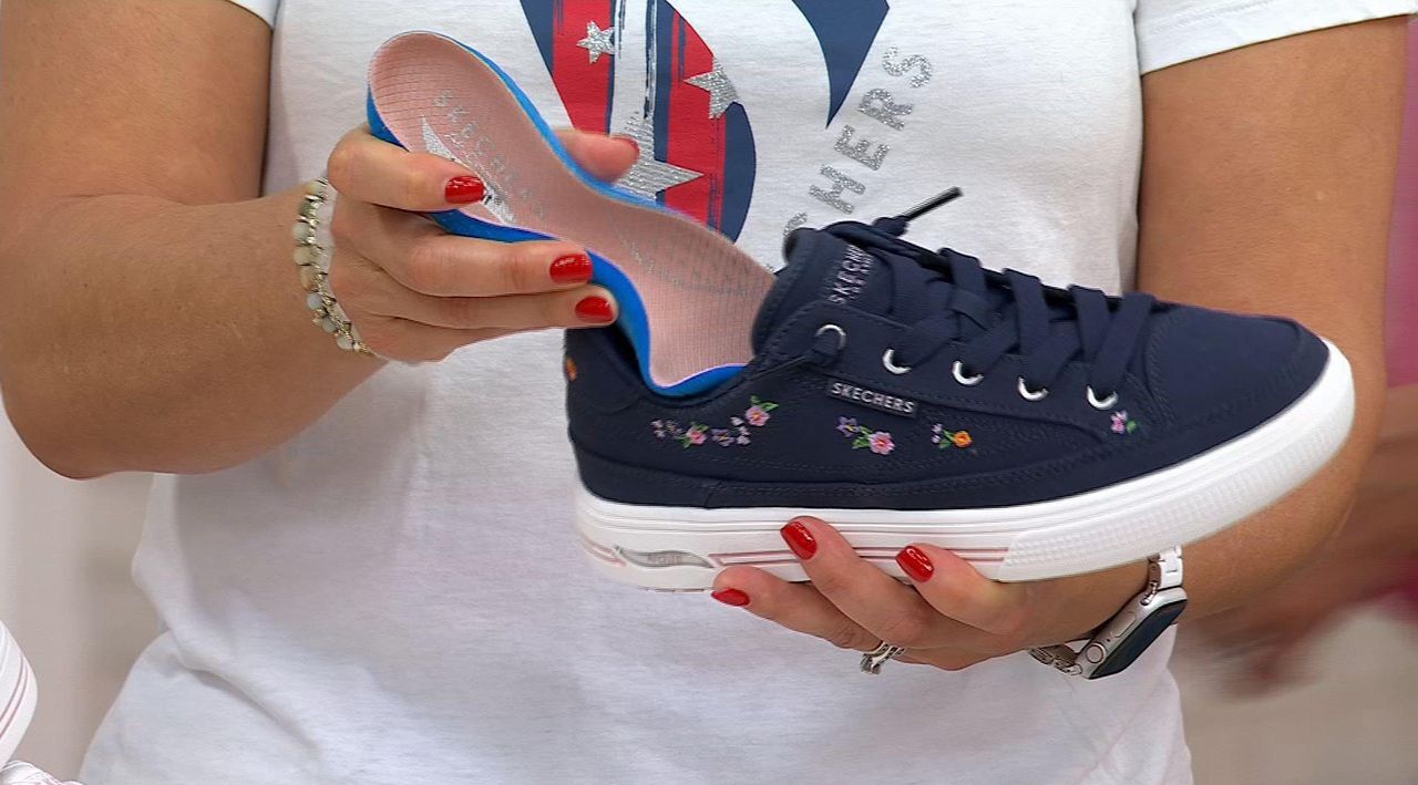 Skechers Arch Fit Arcade Subtle Bouquet Casual Sneakers - QVC.com