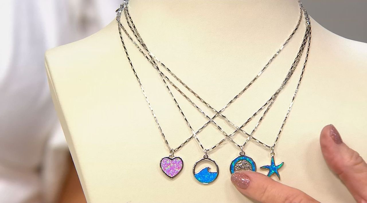 T.Jazelle Sterling Silver Opal Charm 