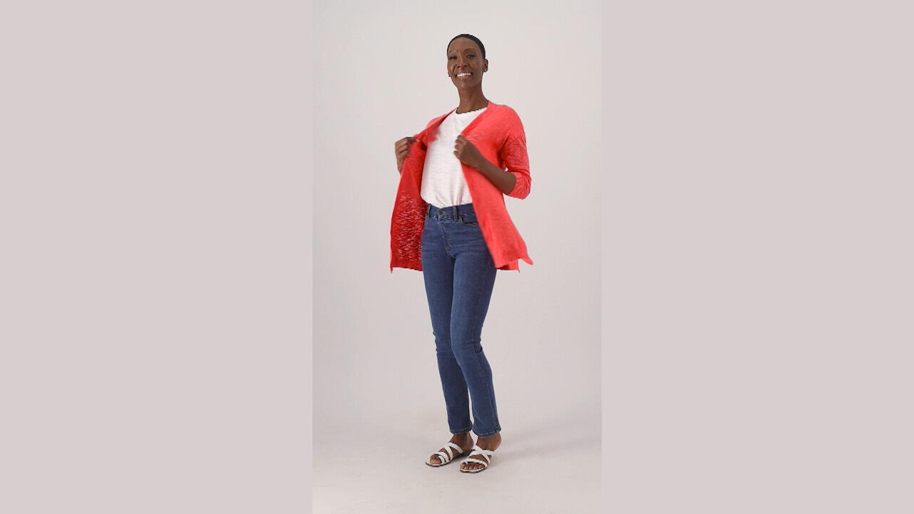 Denim \u0026 Co, Slub Sweater Knit Open 