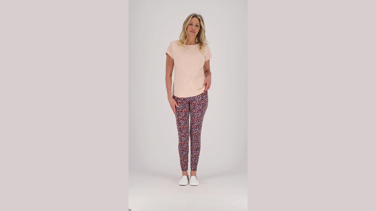 Qvc Back Stretcher, Active Printed or Solid Duo Stretch Tall Pant