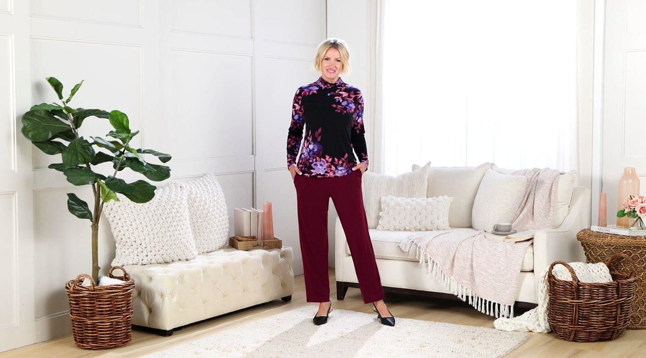 Susan Graver Set of 2 Liquid Knit Straight Leg Ankle Pants - QVC.com