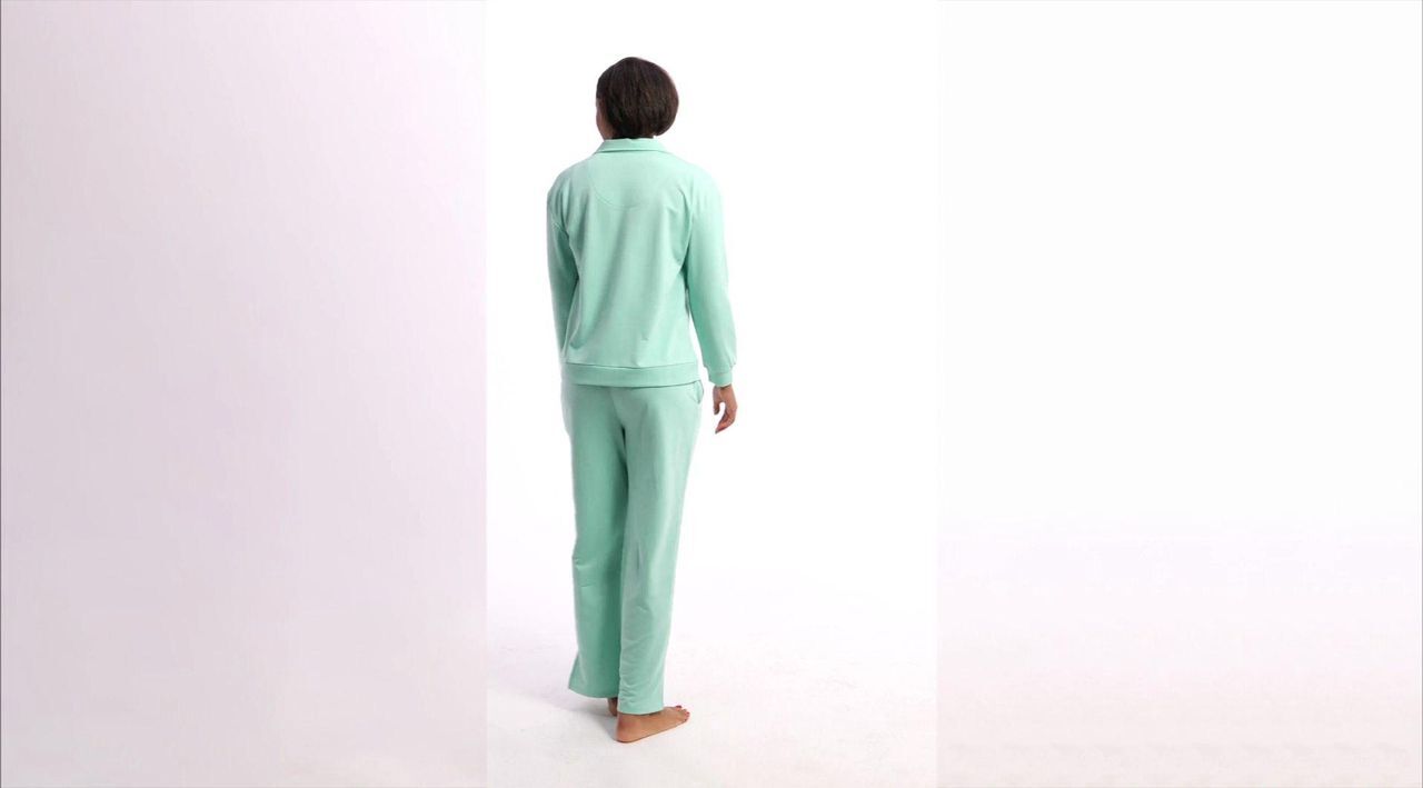 MUK LUKS Regular French Terry Quarter Zip and Pant Lounge Set