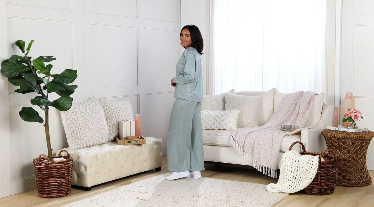 Peace Love World Regular French Terry Pull-On Monica Pant - QVC.com