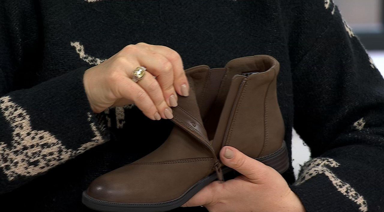 Clarks Collection Leather Ankle Boots-Adalynn Faye - QVC.com