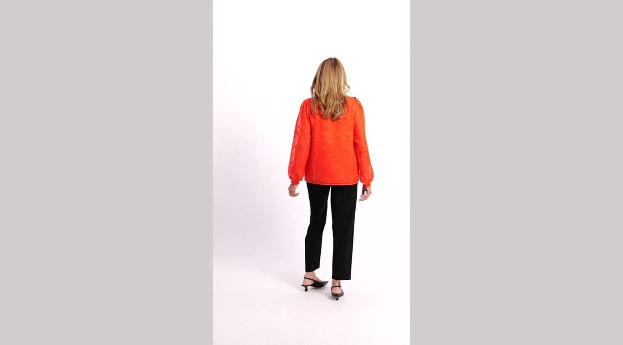 nicole by Nicole Miller Burn Out Chiffon w/Knit Tank Blouse - QVC.com