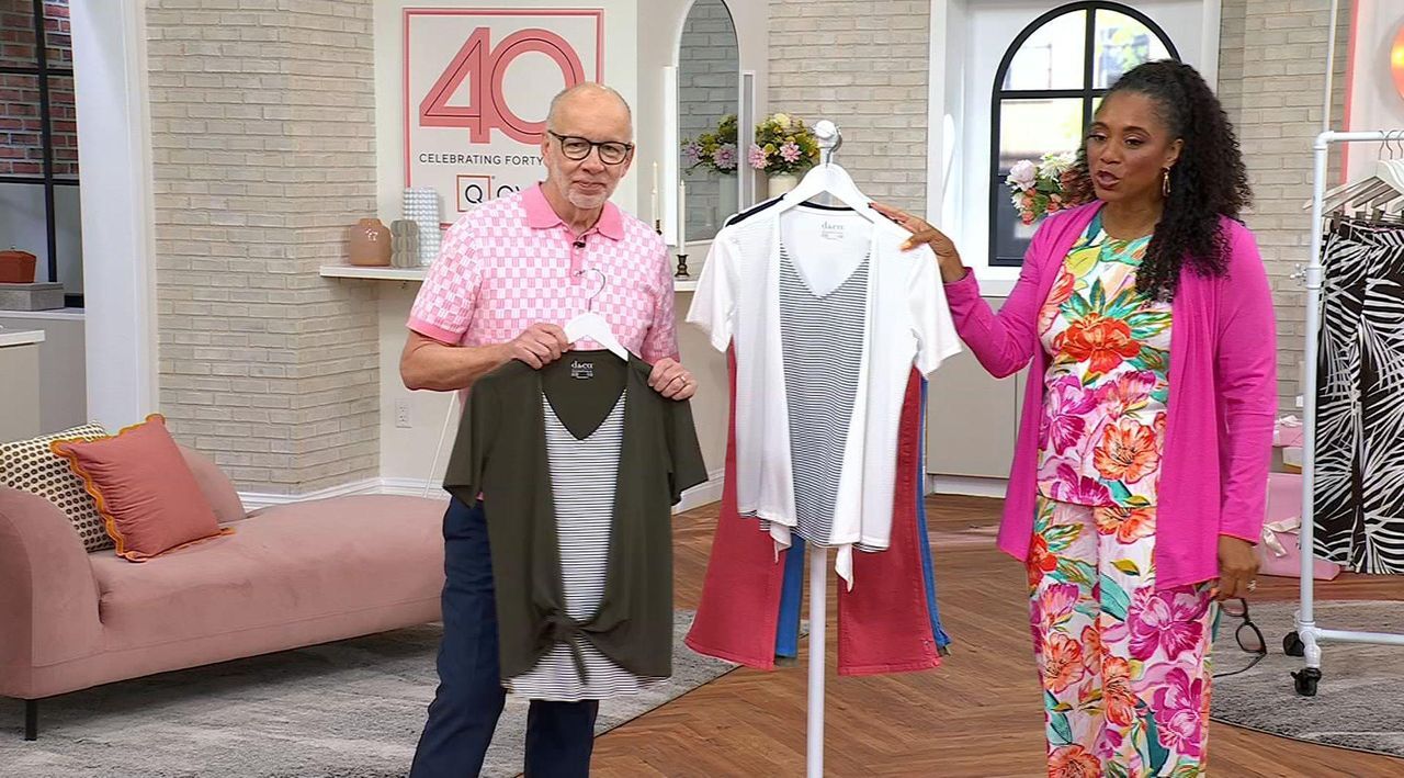 Denim & Co. Essentials So Soft Jersey Short Sleeve 2fer Top - QVC.com