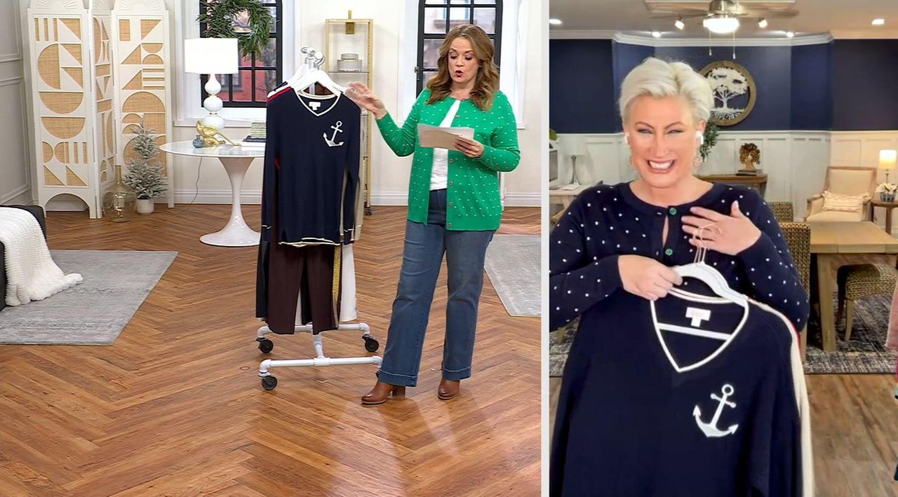 Belle by Kim Gravel Space Dye Colorblock Cardigan - QVC.com