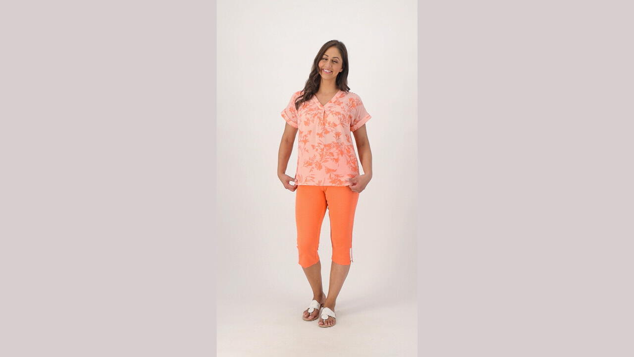 Belle by Kim Gravel - Orange - Capri Pants 