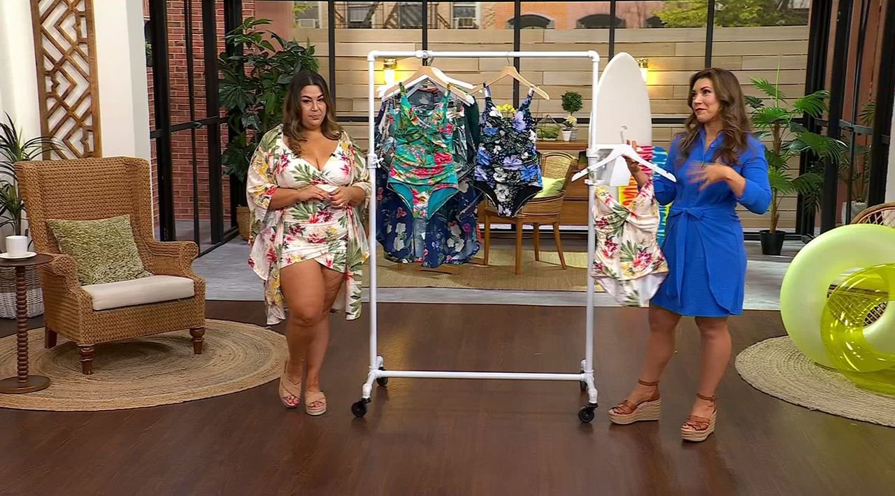 Jantzen Wrap Neck One-Piece with Adjustable Straps - QVC.com