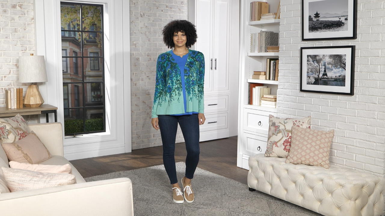 isaac mizrahi floral cardigan
