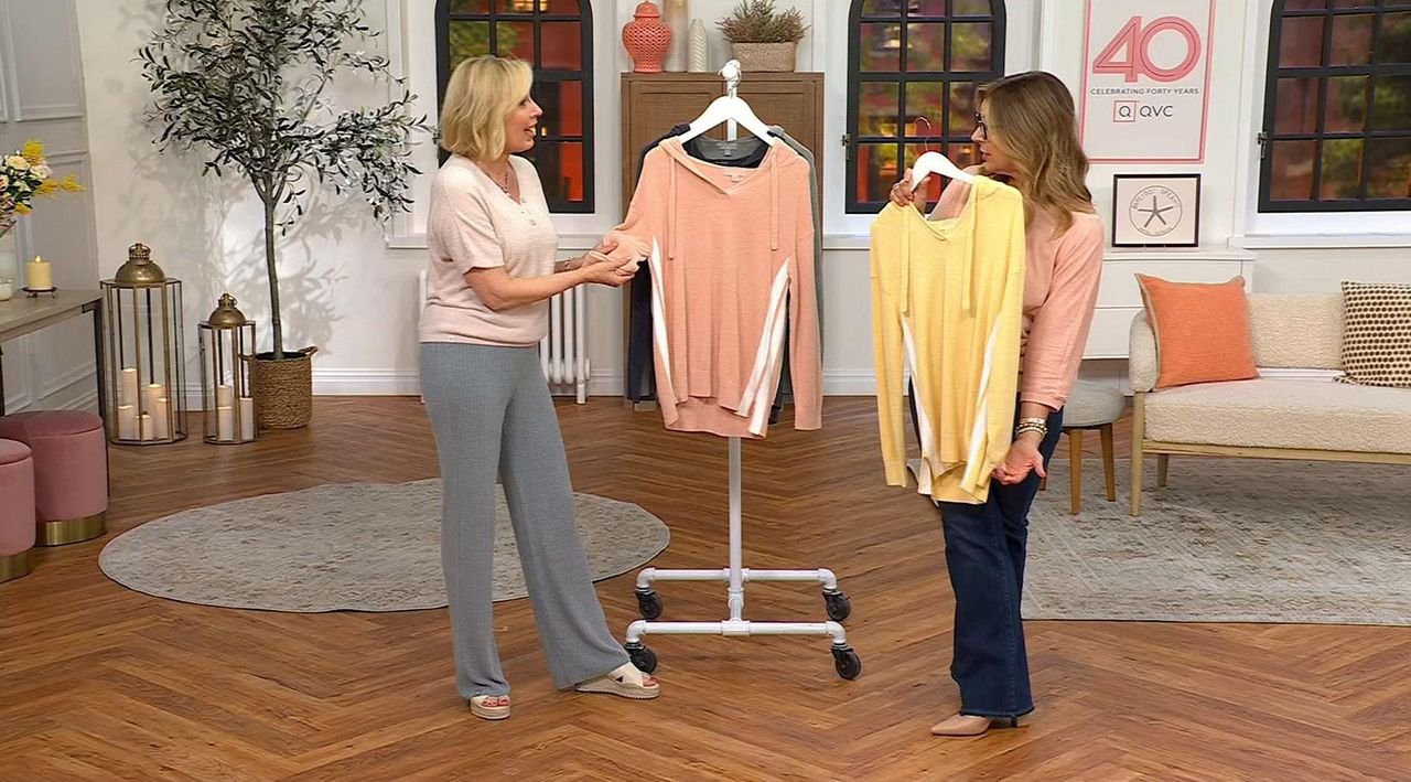 Barefoot Dreams CozyChic Ultra Lite Contrast Stripe Hoodie - QVC.com