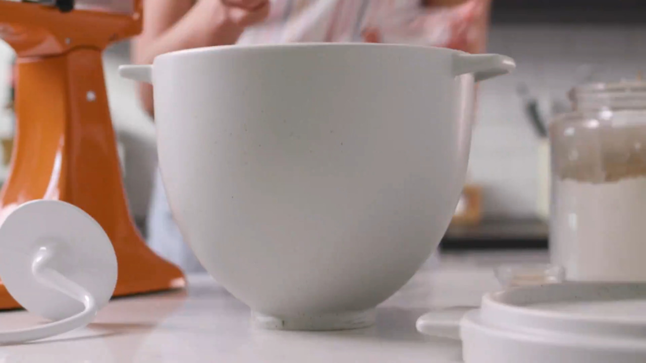 KitchenAid 5-qt Ceramic Bread Bowl with Lid & Dough Scraper