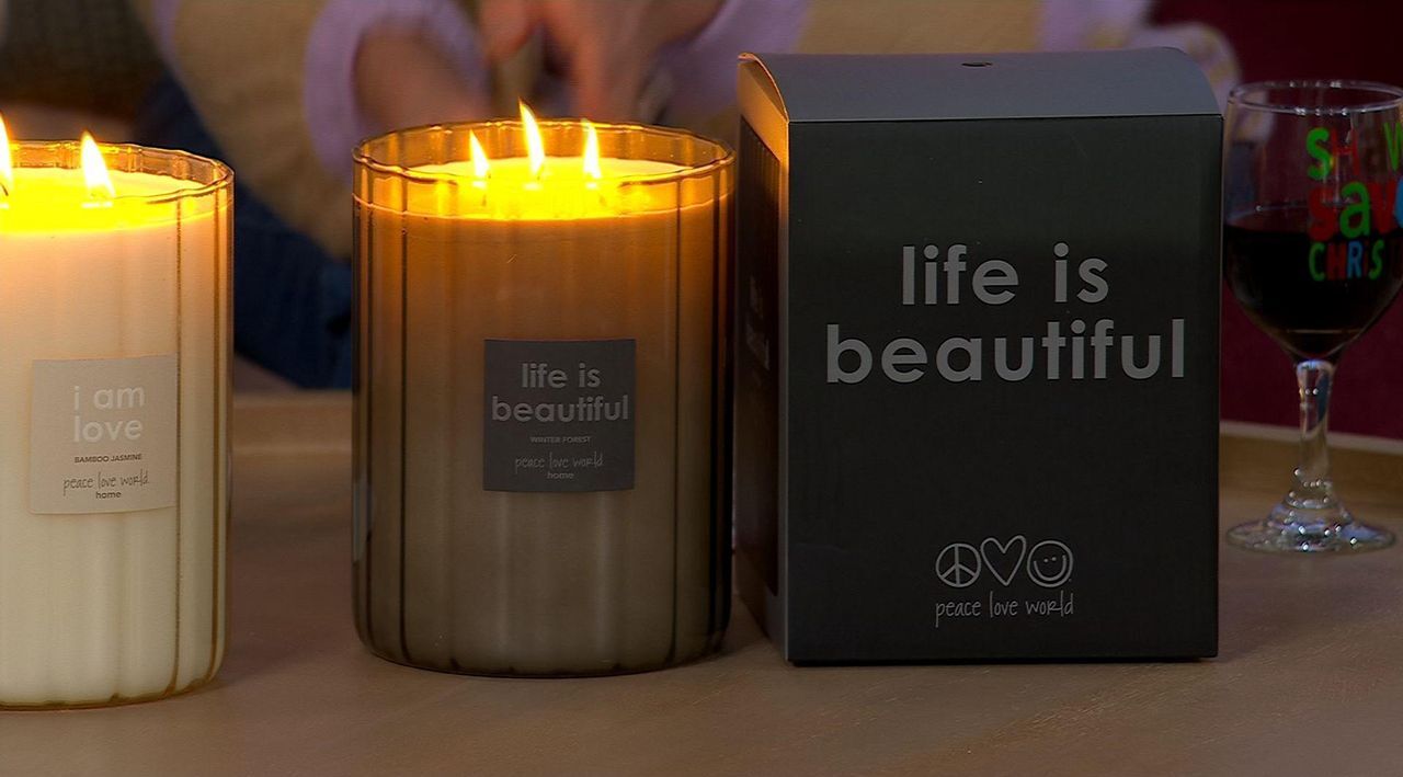 Peace Love World Luxe 90oz Glass Candle with Gift Boxes - QVC.com