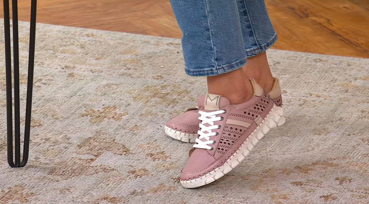 Miz Mooz Leather Perforated Sneakers - Mila - QVC.com